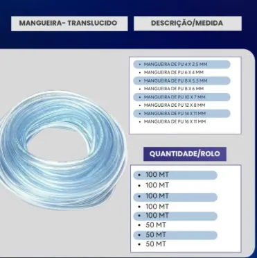 Mangueira PU Translúcido Azul - miniatura 2